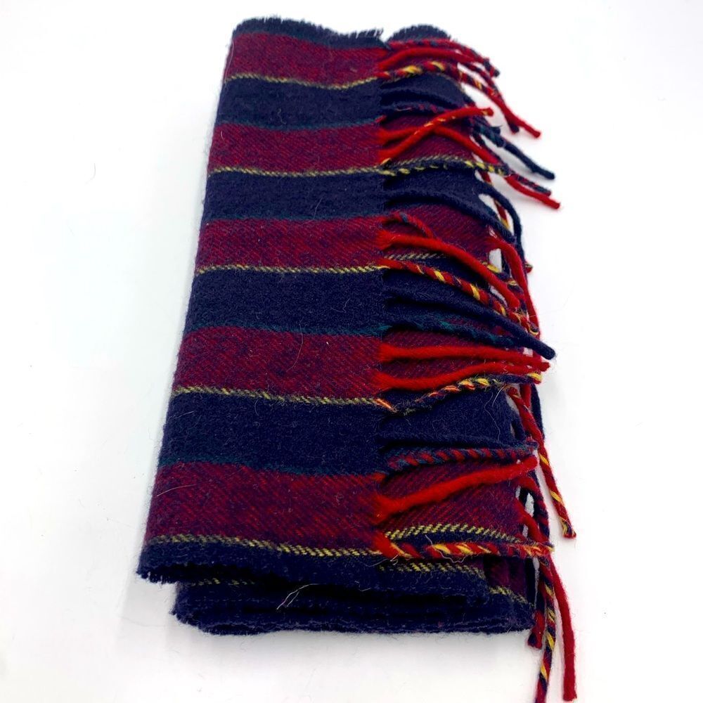 Auth Vtg Christian DIOR Stripe Wool Scarf. Circa 70s Pristine Preloved Wrap